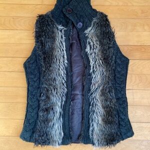 Y2K Faux Fur and Knit Vest